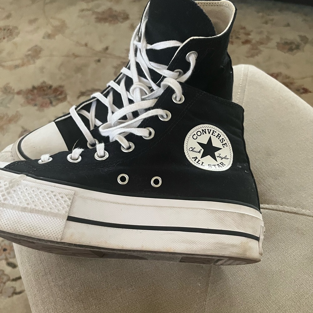 Black Converse sneakers - platforms. great condition only work a few times.